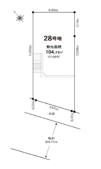 寝屋川公園駅　徒歩18分　土地面積:104.73平米 ( 31.68坪 )　