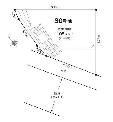 寝屋川公園駅　徒歩18分　土地面積:105.25平米 ( 31.83坪 )　